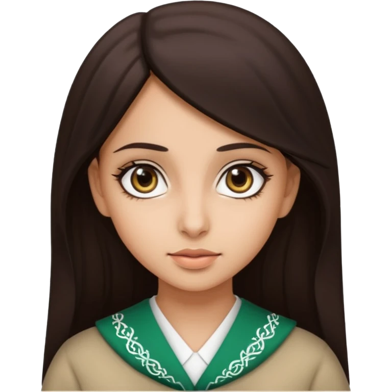 saudi girl brunette with dark brown big eyes emoji