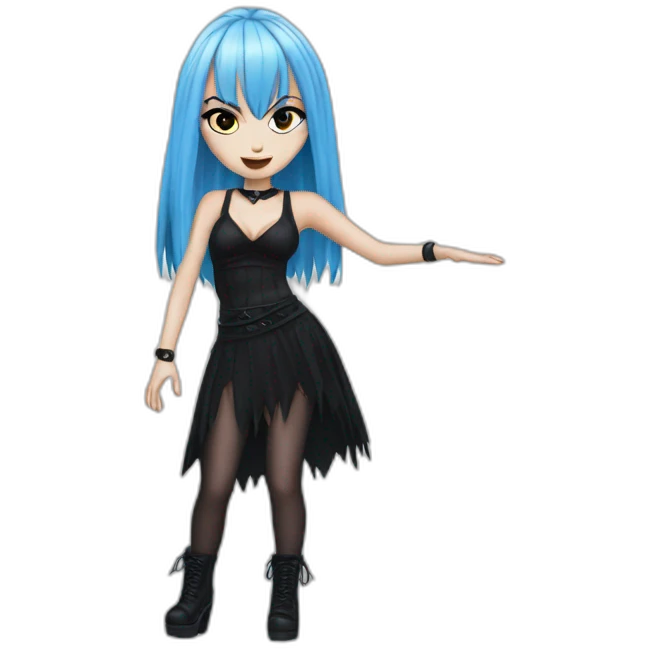 Hot goth girl posing ice spice pose emoji