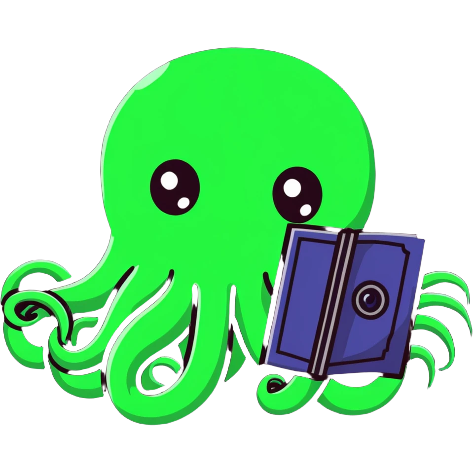 Cthulhu as a cameraman, eldritch horror with tentacle face filming with a camera emoji