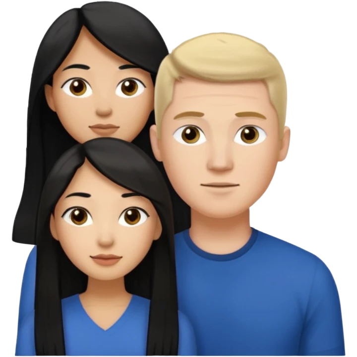 Mixed race couple, white male with mixed female (asian & black)
the female is more asian than she is black, she has long hair and tanned skin, and black eyes
The male is french, he has tall dirty blond hair emoji