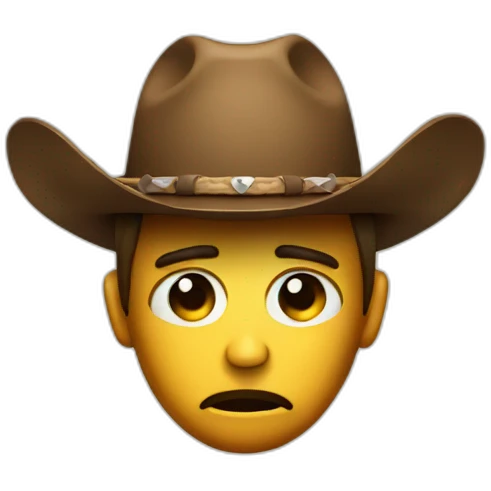 sad face with cowboy hat emoji