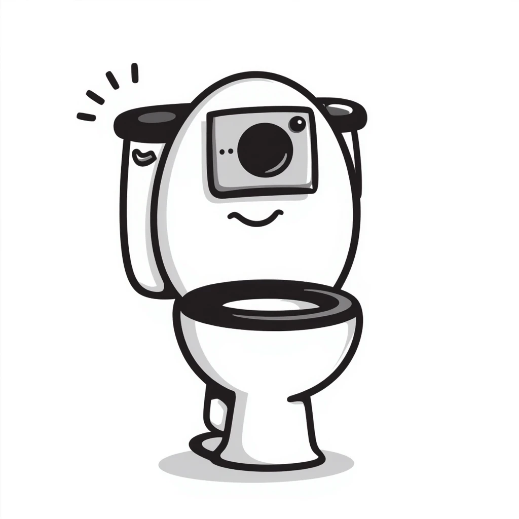 skibidi toilet character from the meme, toilet with camera head emoji