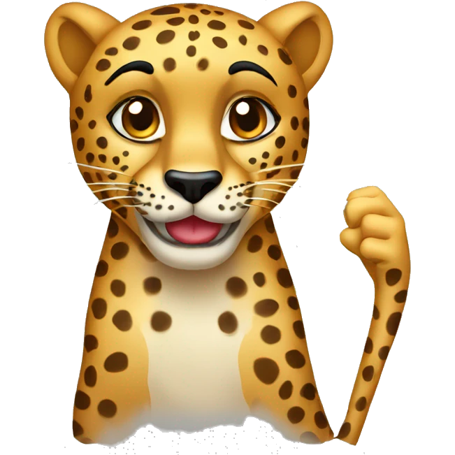 Cartoon Cheetah blowing a bla kiss text emoji emoji