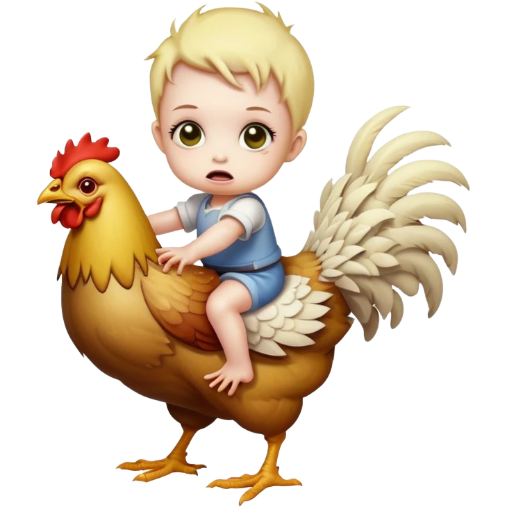 baby zombie riding a chicken emoji