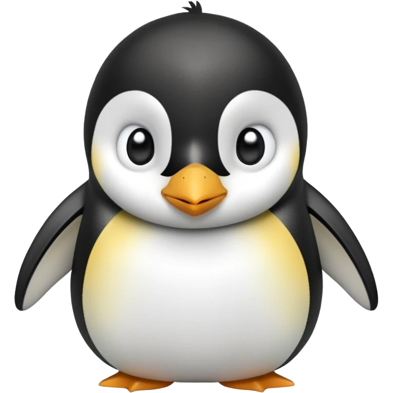 cinematic-cute-emperor-penguin-portrait-emoji,-head-tilted-playfully-and-inquisitively,-with-glossy,-pristine-plumage,-sparkling-eyes-filled-with-curiosity,-simplified-yet-irresistibly-adorable-features, black, large black eyes face, zoomed in emoji