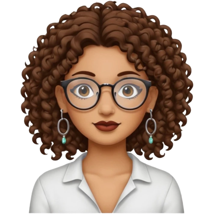 curly glasses earring face tattooed girl emoji