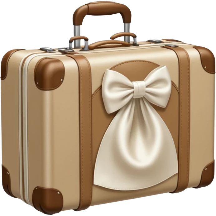 Beige luggage with white bow  emoji
