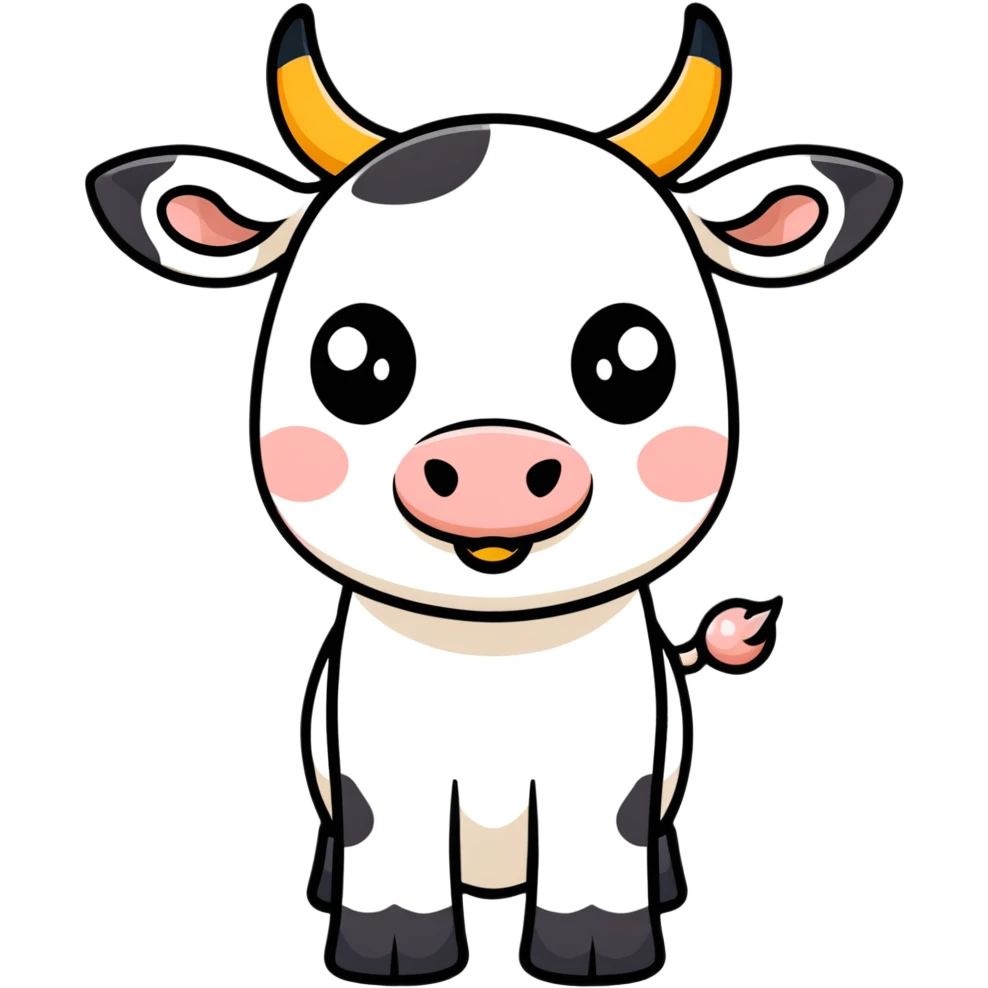 cute cow face with big eyes emoji