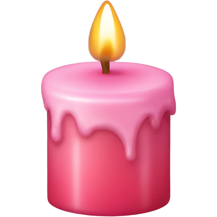 pink candle with strawberries on it emoji