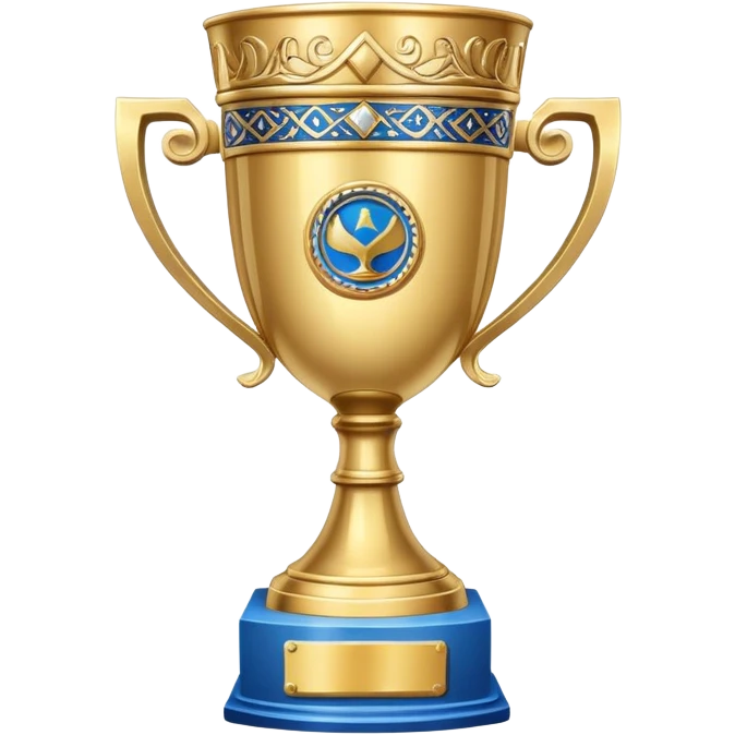 championship trophy cup with blue details emoji