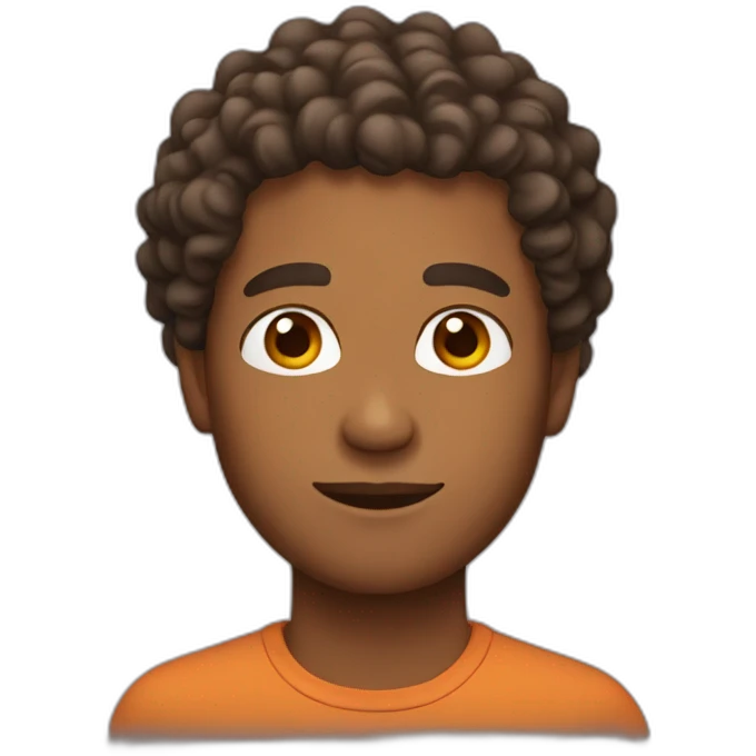 Brown man with curly hair emoji