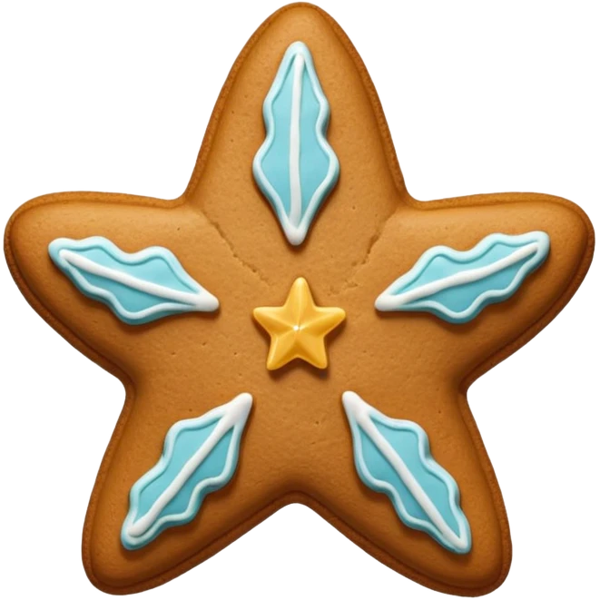 gingerbread cookie in star with 5  shape emoji