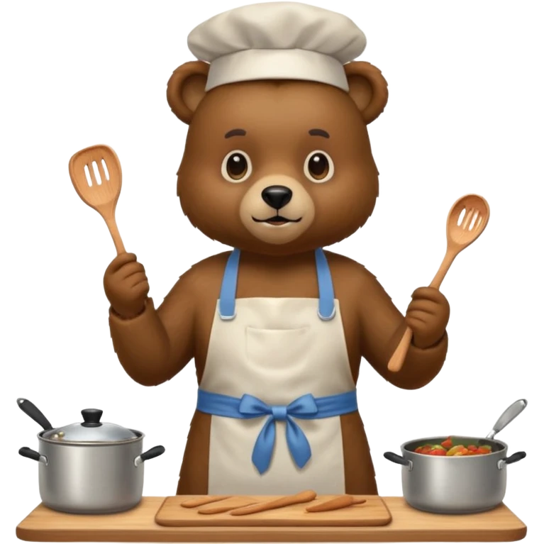 A bear cooking emoji