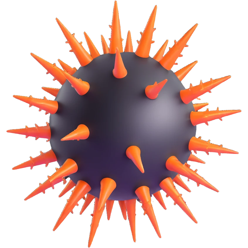 glossy virus with spikes similar to iOS emoji style emoji