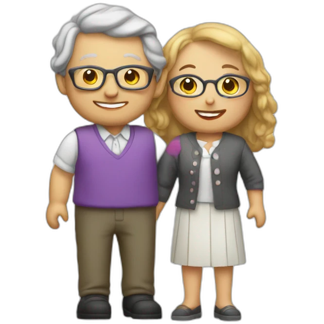 School Reunion with older lady teacher emoji