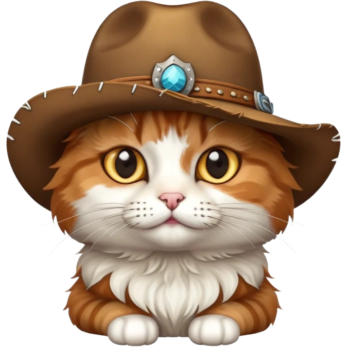 cat wearing a cowboy hat emoji