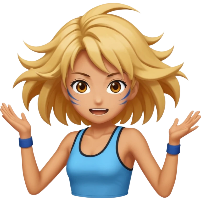 an anime girl thats moshing emoji