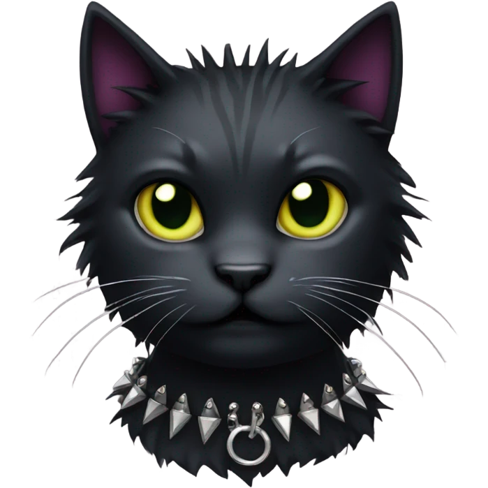Goth cat with spiked collar  emoji
