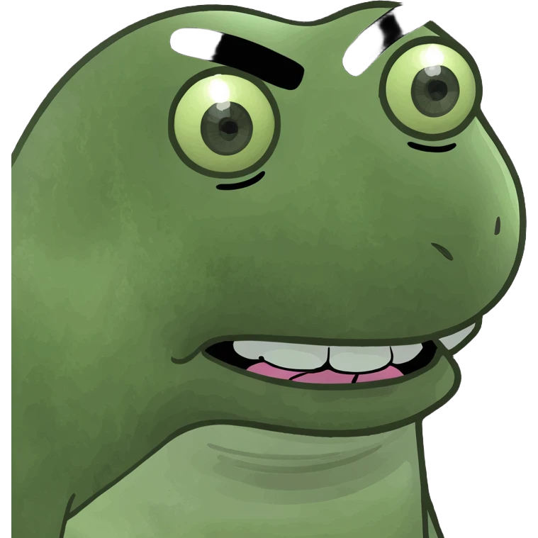 3 eyed cute green alien with mustache  emoji