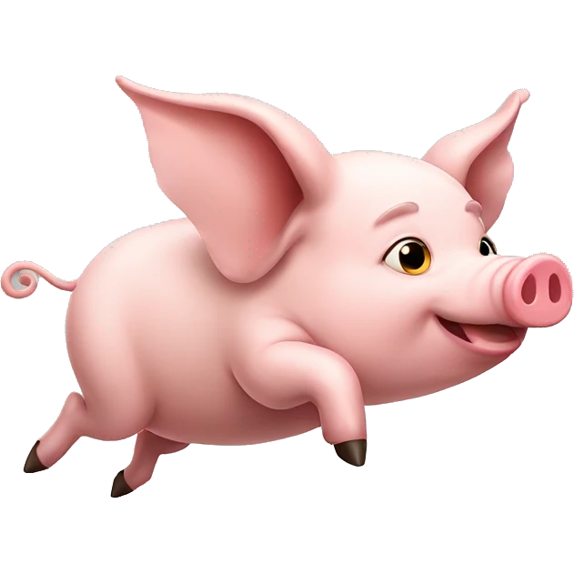 Pig flying emoji