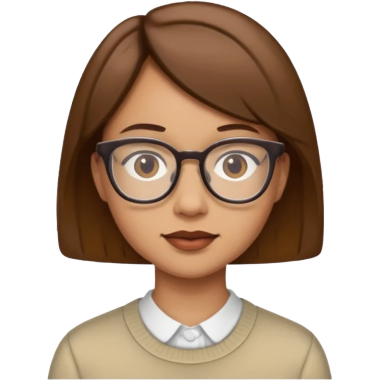 person with glasses and short hair emoji