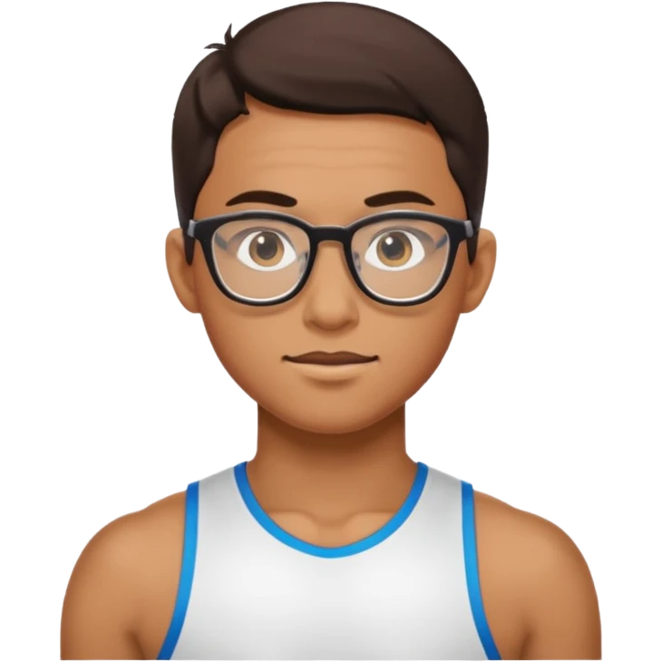 athlete with eyeglass emoji