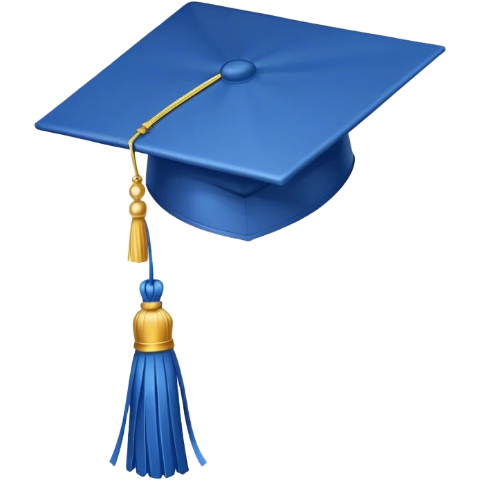 Light yellow graduation cap blue tassel  emoji