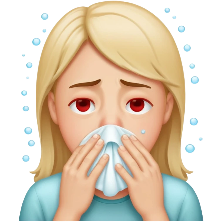 person sneezing with allergies emoji