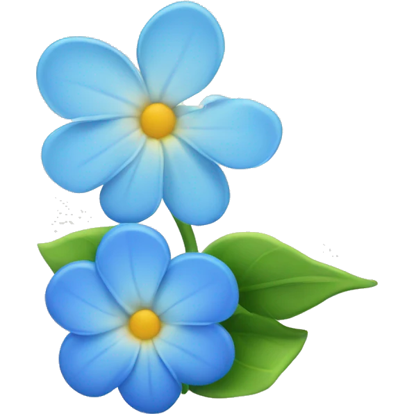 beautiful blue flower with a wave water emoji