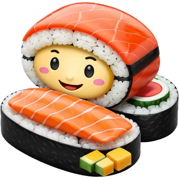 sushi with smile emoji