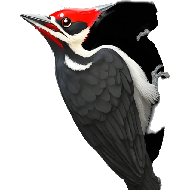 pileated woodpecker on tree emoji