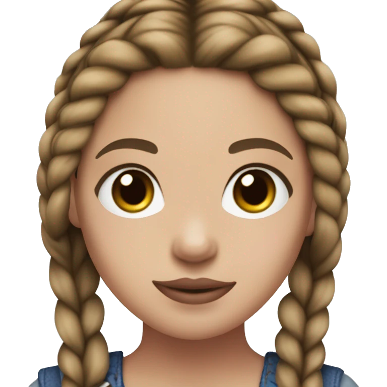 face cowgirl black braided pigtails light skin brown eyes mauve lips red white blue emoji