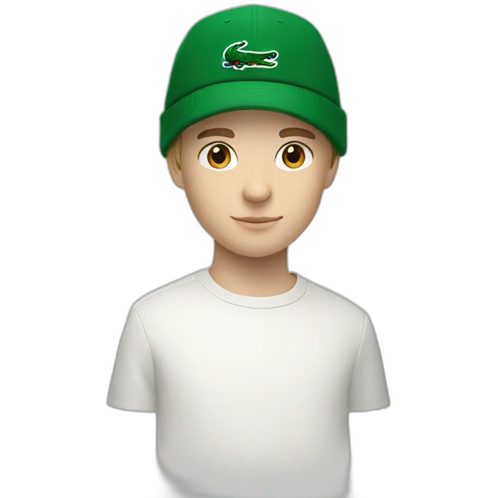 white boy using lacoste beanie with lacoste emoji