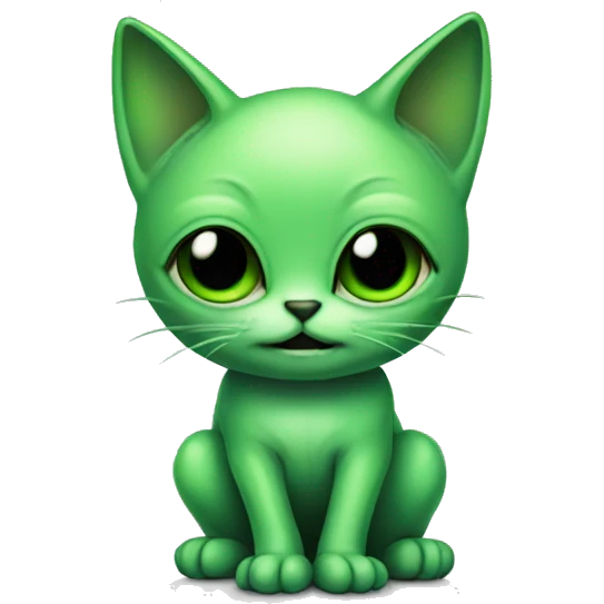 green alien kitten emoji