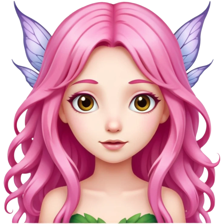Beautiful fairy with long pink hair emoji