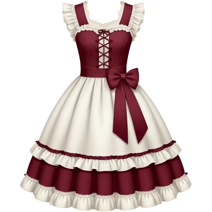 Lolita dress, white and burgyndy emoji