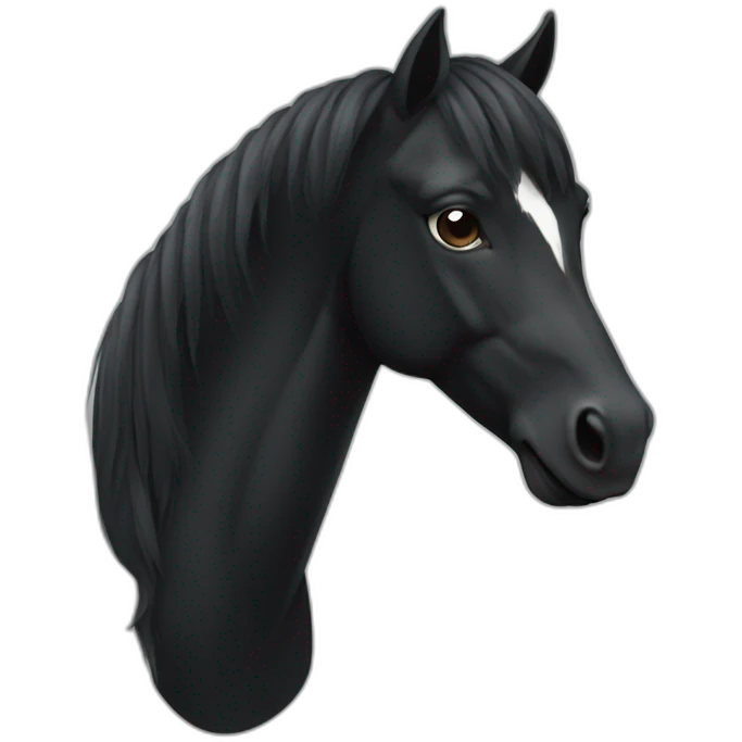 Cheval pie noir emoji