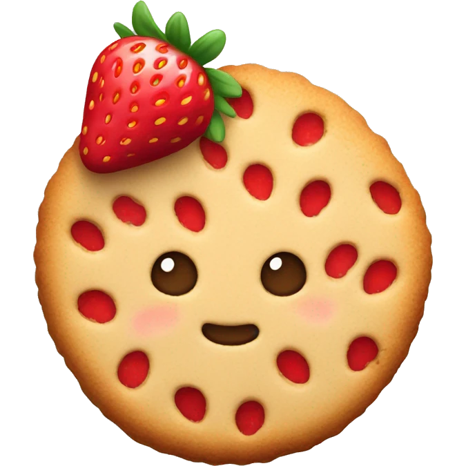 Strawberry flavoured cookie emoji