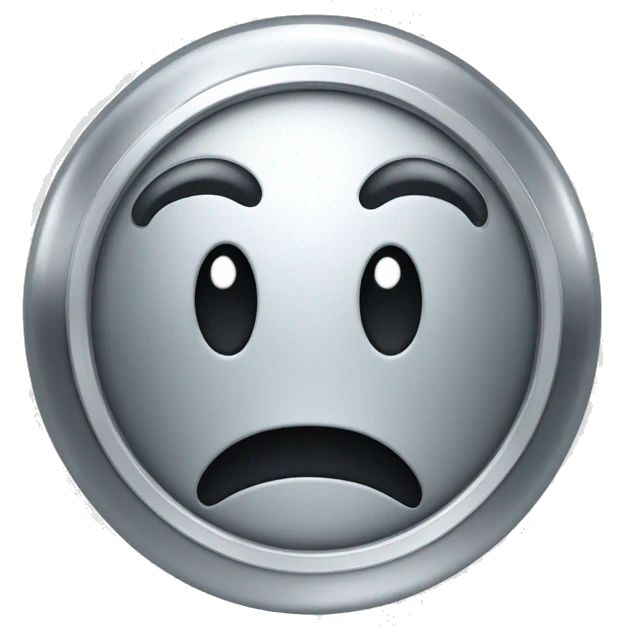 Funny smiley face made of chrome  emoji