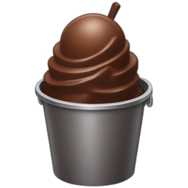 bucket of chocolate ice-cream emoji