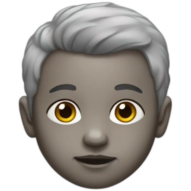 infant emoji with grey skin and very few hairs emoji