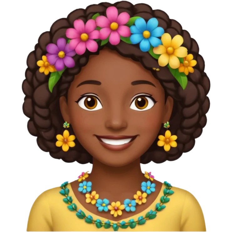 Caribbean person with flower necklace emoji emoji