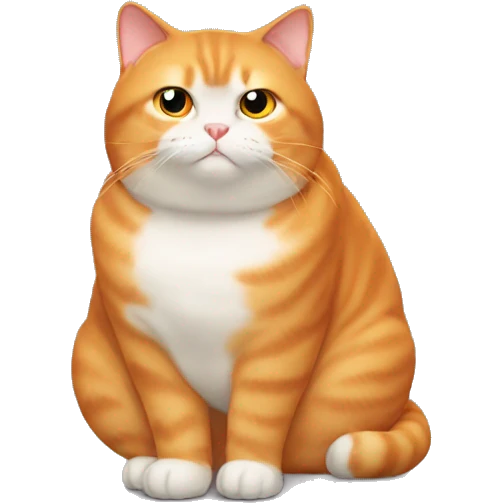 a fat orange cat, absolutely no white emoji