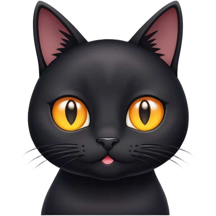 black cute cat  emoji