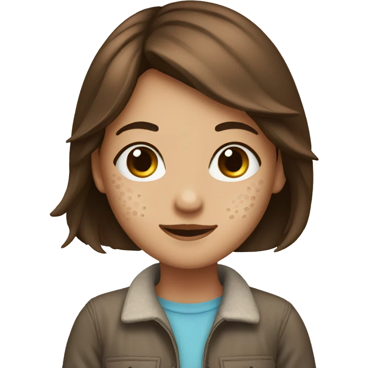 ￼ brown haired girl with pimples emoji