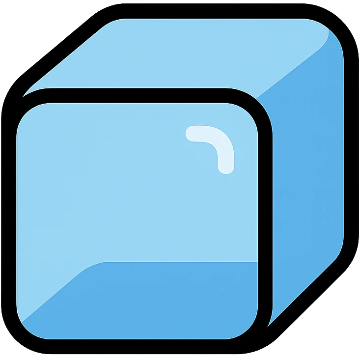 flat design style ice cube emoji, rounded corners, subtle highlights emoji