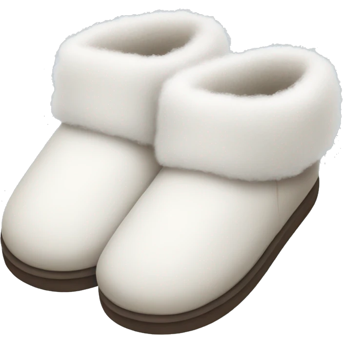 a pair of white winter fluffy slippers emoji