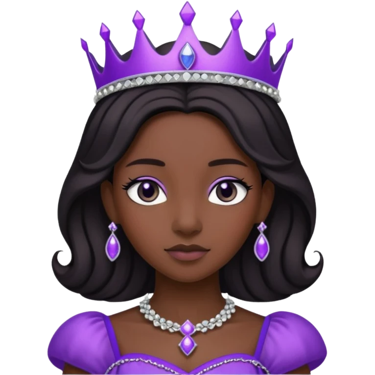 Obsidian Princess – black tiara + violet trim,Shadow Princesses. emoji
