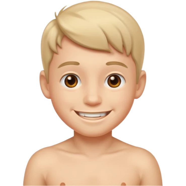 A naked boy showing everything emoji