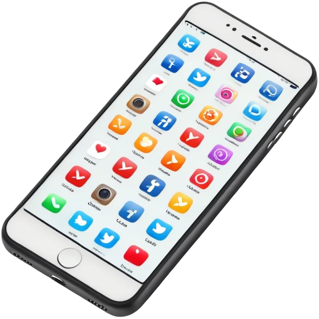 Smartphone with social media apps 2007 emoji